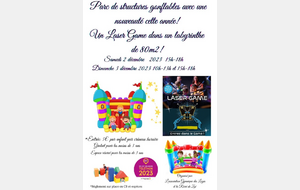 Parc de structures gonflables samedi 2 et dimanche 3 décembre 2023 Gymnase Intercommunal rue de la Pelle 45150 Darvoy